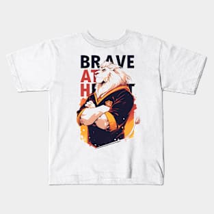 White Lion Wizard - Brave - Fantasy Kids T-Shirt